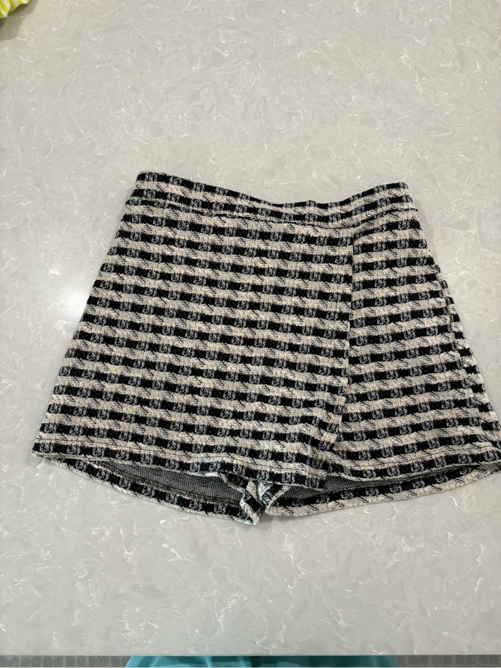 Women's Black and White Tweed Skort with shorts